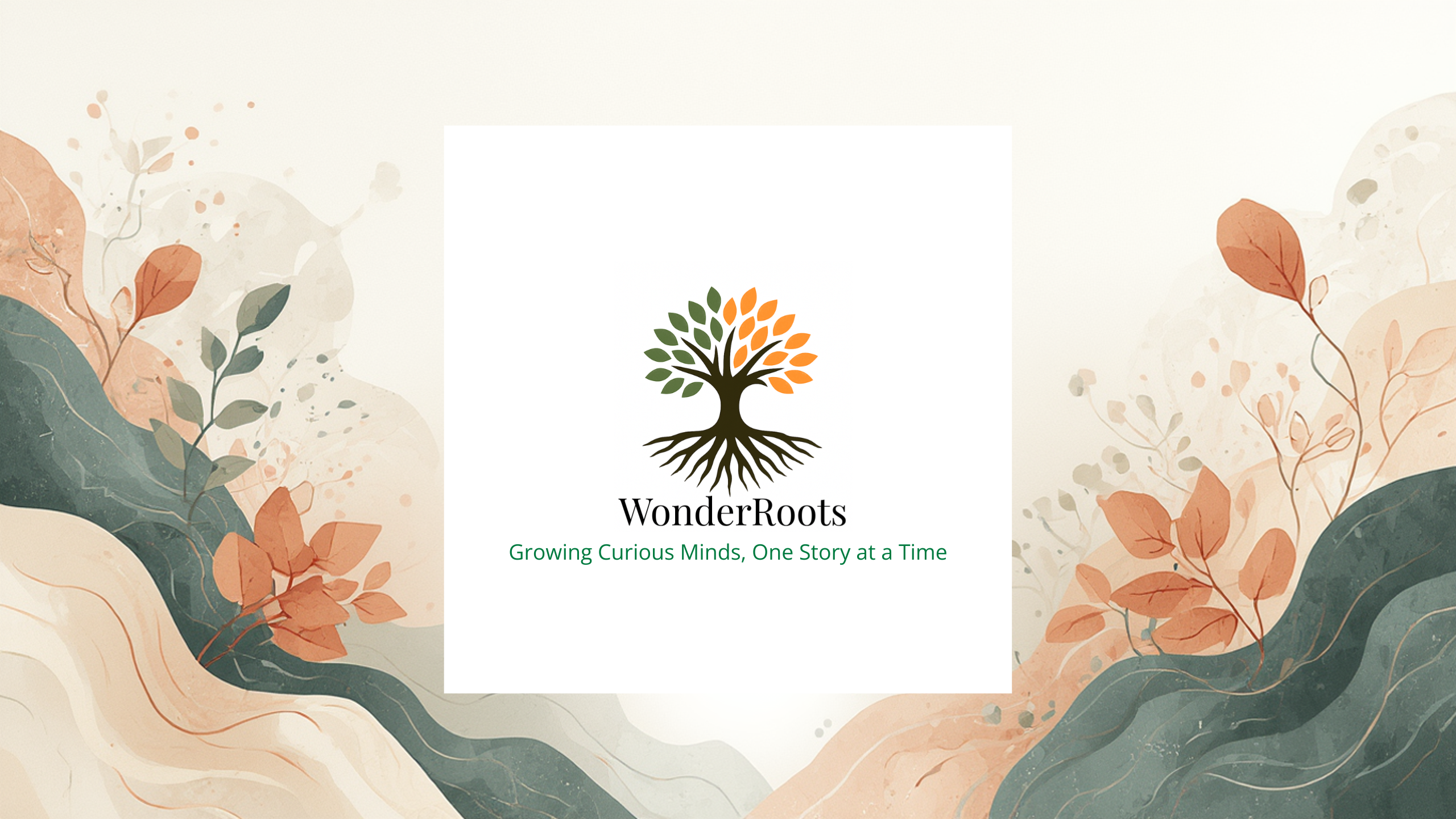 WonderRoots Kids YouTube channel banner — subscribe for free educational videos with Arin, Little Ganesha, and Piku